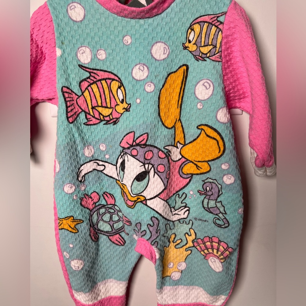 Vintage Disney Daisy Duck One Piece Footies Romper Baby - Picture 3 of 5
